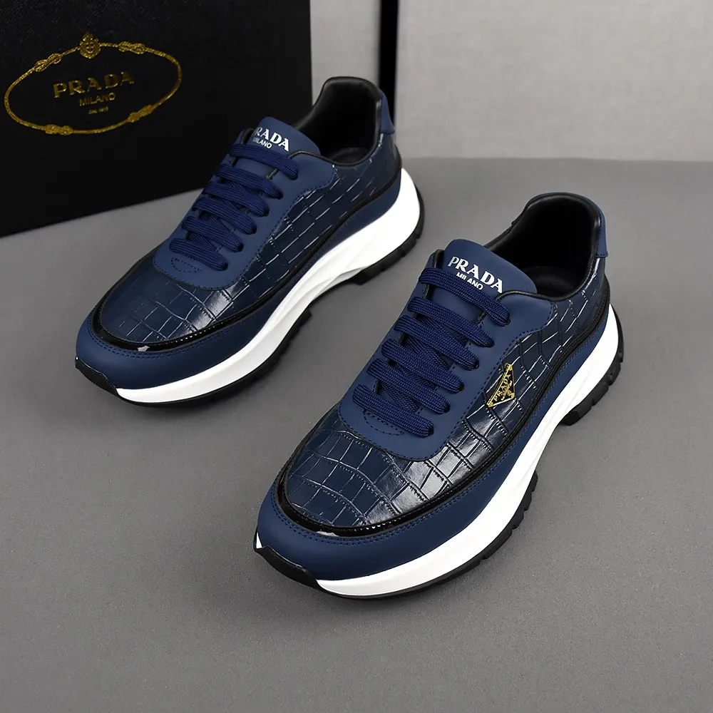 PP440👟👟👟[PRADA-Prada] boutique series. The upper is made of first-layer cowhide, sheepskin lining, and an ultra-light soft elastic PU outsole. Men's size 38-44 (45 custom-made) (just choose according to your usual wearing size).